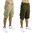 thumbnail image 1 of 2-Pack Men's Distressed Cotton Cargo Shorts With Belt (Size 30-42), 1 of 5