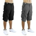 thumbnail image 1 of 2-Pack Men's Distressed Cotton Cargo Shorts With Belt (Size 30-42), 1 of 5