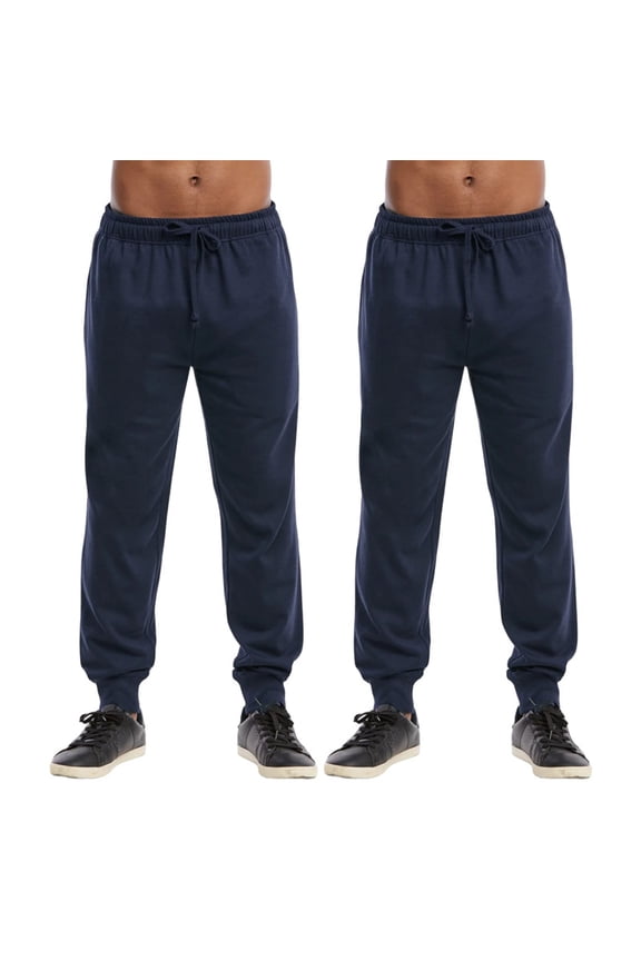 2 Pack Men's Fleece Jogger Cotton Lightweight Sweatpants with Drawstring and Pockets Warming Thermal Lined Causal Athletic Jogging Trousers Menswear