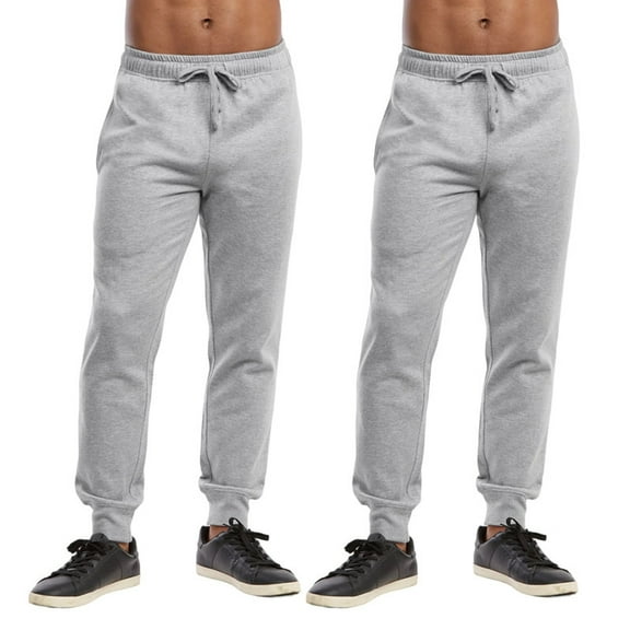 2 Pack Men's Fleece Jogger Cotton Lightweight Sweatpants with Drawstring and Pockets Warming Thermal Lined Causal Athletic Jogging Trousers Menswear