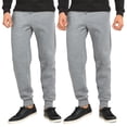 thumbnail image 1 of 2 Pack Men's Fleece Jogger Heavyweight Sweatpants Cotton Drawstring and Pockets S-3XL Regular Big & Tall Casual Elastic Waist Menswear Thermal Trouser, 1 of 5