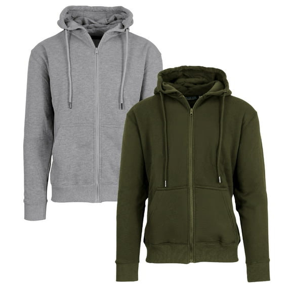 2-Pack Men’s Fleece-Lined Full-Zip Hoodie (S-2XL)
