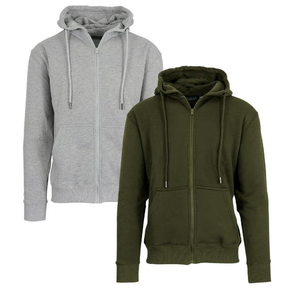 2-Pack Men’s Fleece-Lined Full-Zip Hoodie (S-2XL)