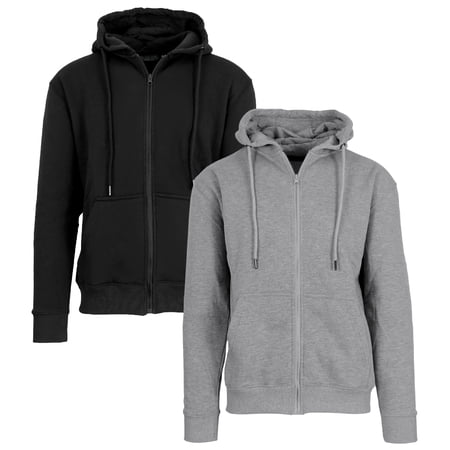 2-Pack Men’s Fleece-Lined Full-Zip Hoodie (S-2XL)