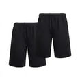 thumbnail image 1 of 2 Pack Men's Fleece Shorts Cotton with Drawstring and Pockets Lightweight Casual Warming Thermal Lined Menswear Bottoms Athletic Warm Spring Fall Winter, 1 of 4