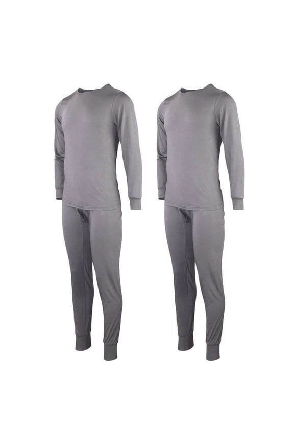 2 Pack Men's Fleece Thermal Underwear 2 Piece Set S-3XL Top & Bottom Combo Shirts and Pants Warm Lined Underwear Basic Layer Fall Winter Cold Weather