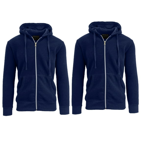 2 Pack Men's Fleece Zip-Up Hoodie