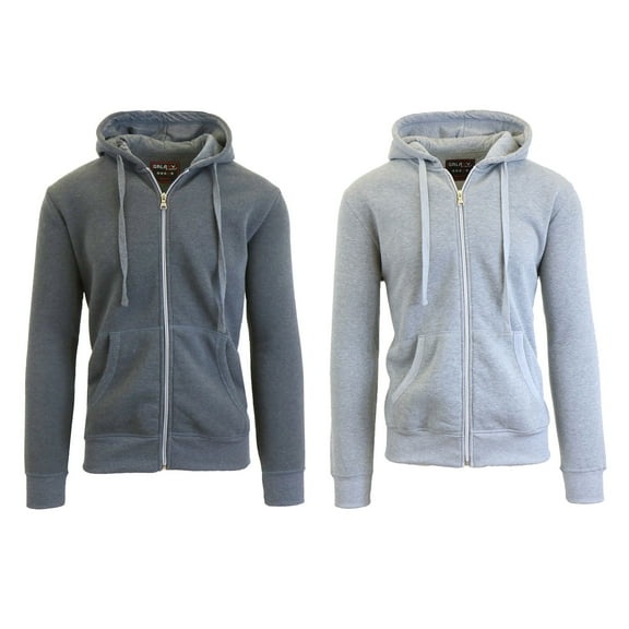2 Pack Men's Fleece Zip-Up Hoodie