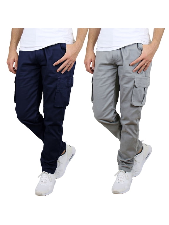 2-Pack Men's Flex-Stretch Cotton Cargo Pants, 31-Inch Inseam - Comfortable and Durable