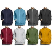 BARGAIN HUNTERS 2-Pack: Men's Full Zip Up Fleece-Lined Hoodie Sweatshirt (Big & Tall Size Available)