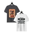 thumbnail image 1 of 2 Pack Men's Graphic Tees Color Letter Print Crewneck Short Sleeve T Shirts Summer Casual Tee Tops Black,White 3XL, 1 of 8