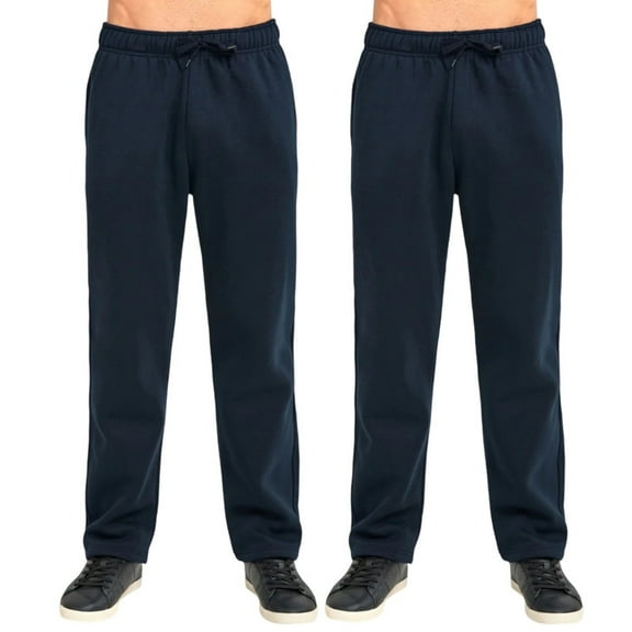 2 Pack Men's Heavyweight Fleece Sweatpants Cotton with Drawstring and Pockets S-3XL Regular Big & Tall Lounge Pants Fall Winter Solid Casual Menswear Outdoor