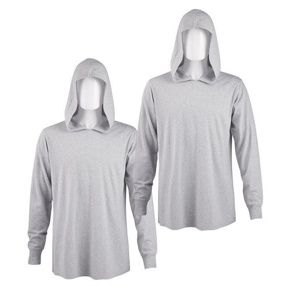 2 Pack Men's Hoodie Shirts with Ridded Cuff Cotton Long Sleeve Crew Neck Active Hooded T-Shirts Sweatshirts Tee S-3XL Workout Hiking Fishing Outdoor