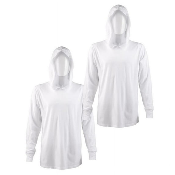 2 Pack Men's Hoodie Shirts with Ridded Cuff Cotton Long Sleeve Crew Neck Active Hooded T-Shirts Sweatshirts Tee S-3XL Workout Hiking Fishing Outdoor