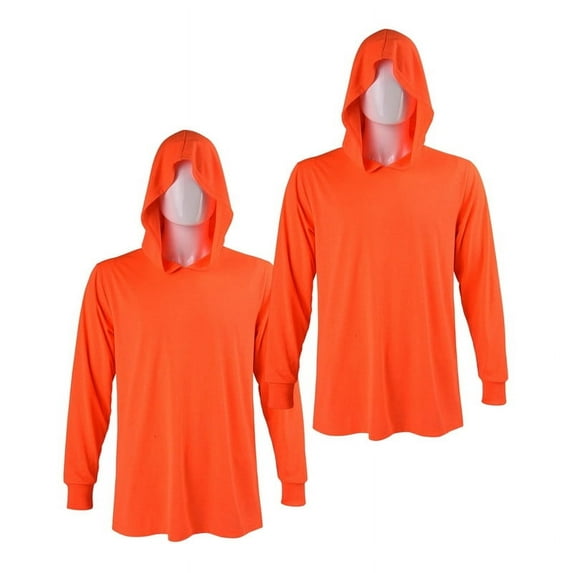 2 Pack Men's Hoodie Shirts with Ridded Cuff Cotton Long Sleeve Crew Neck Active Hooded T-Shirts Sweatshirts Tee S-3XL Workout Hiking Fishing Outdoor