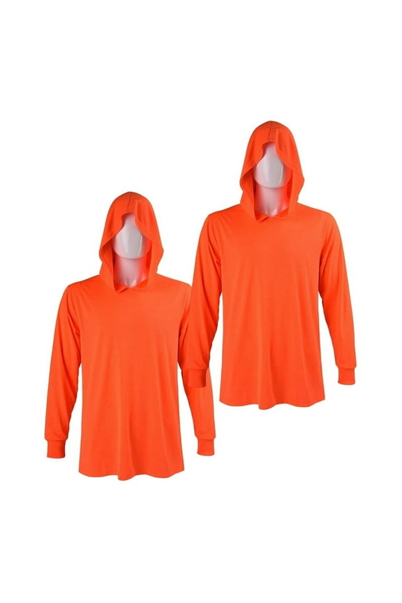 2 Pack Men's Hoodie Shirts with Ridded Cuff Cotton Long Sleeve Crew Neck Active Hooded T-Shirts Sweatshirts Tee S-3XL Workout Hiking Fishing Outdoor