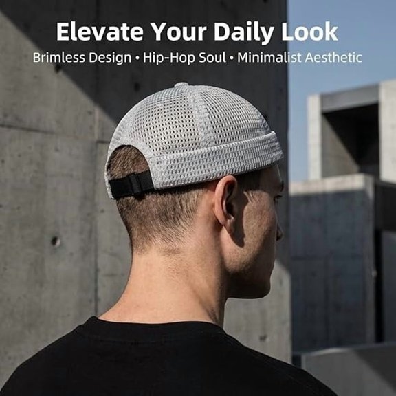 2-Pack Men's Mesh Brimless Caps - Adjustable Breathable Skull Cap for Summer Running Cycling Casual Wear Virelaxpo