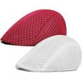 thumbnail image 1 of 2 Pack Men's Mesh Cap Breathable Summer Newsboy Hat Beret Ivy Cap Irish Hiking Fisherman Hats, 1 of 7