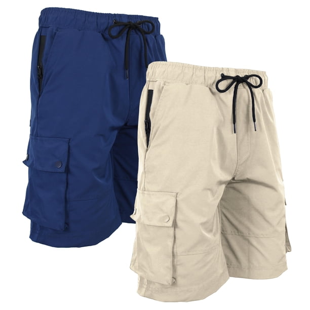 2-Pack Men's Moisture Wicking Performance Quick Dry Cargo Shorts