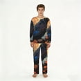 thumbnail image 1 of 2 Pack Men's Pajamas Set Sleepwear Loungewear Pjs Sets with Pockets, Crow And Flowers Raven Moon Art, 1 of 6