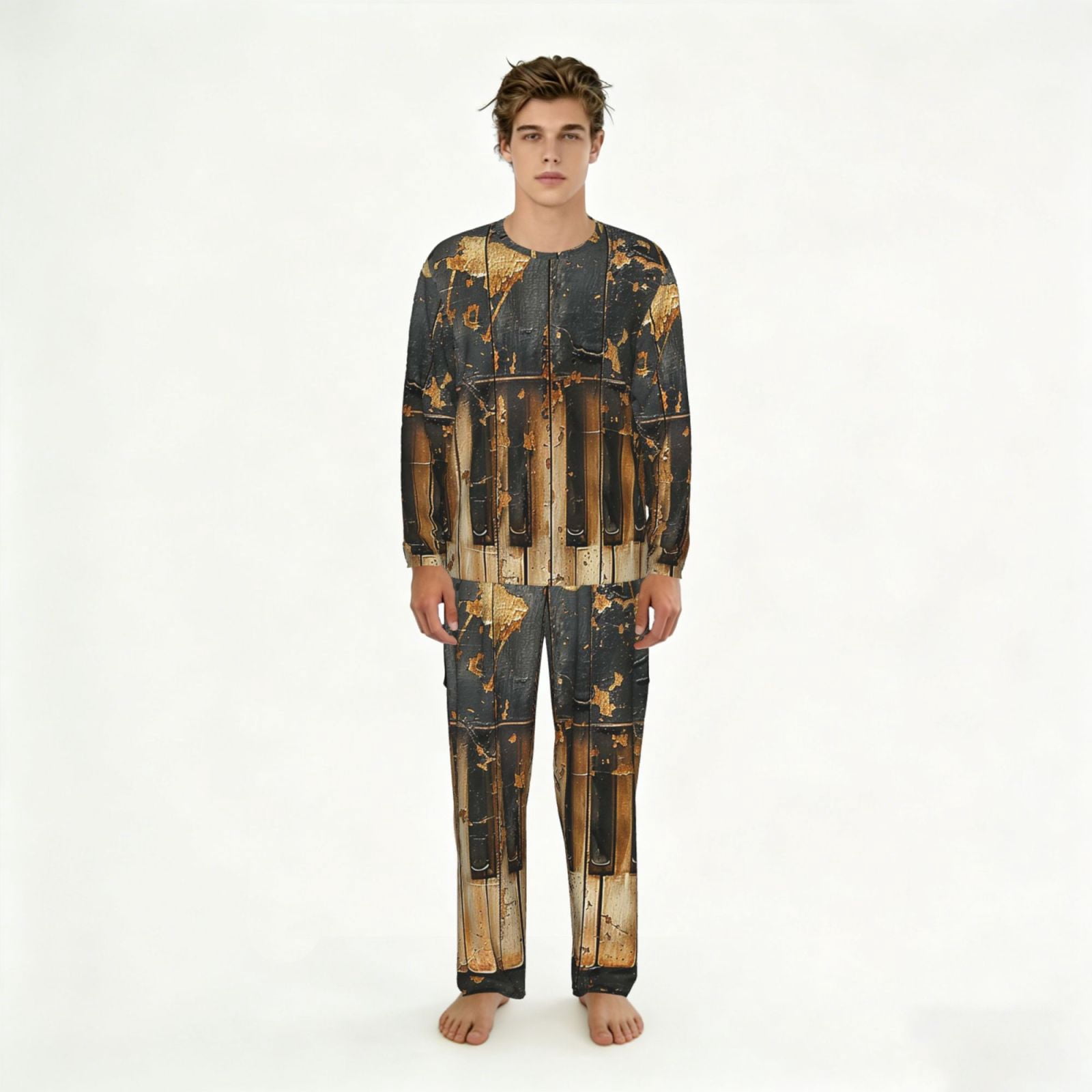 2 Pack Men's Pajamas Set Sleepwear Loungewear Pjs Sets with Pockets ...