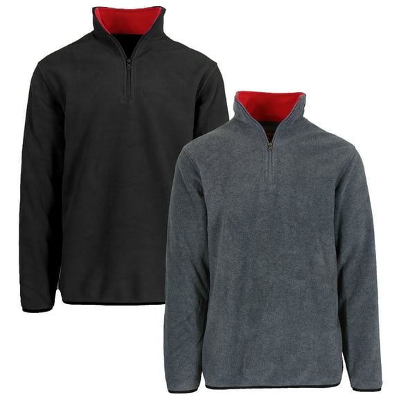 2-Pack Men's Polar Fleece Pullover Quarter Zip Sweater (Sizes, S-2XL)
