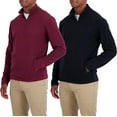 thumbnail image 1 of 2 Pack: Men's Polar Fleece Quarter-Zip Long Sleeve Jacket - Windproof Winter Outdoor Hiking Coat (Available In Big & Tall), 1 of 6