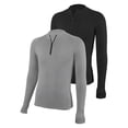 thumbnail image 1 of 2 Pack Men's Quarter Zip Pullover Sweats Quick Dry Long Sleeve Active Performance Shirt with Thumb Hole Athletic Tops, 1 of 5