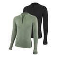 thumbnail image 1 of 2 Pack Men's Quarter Zip Pullover Sweats Quick Dry Long Sleeve Active Performance Shirt with Thumb Hole Athletic Tops, 1 of 4