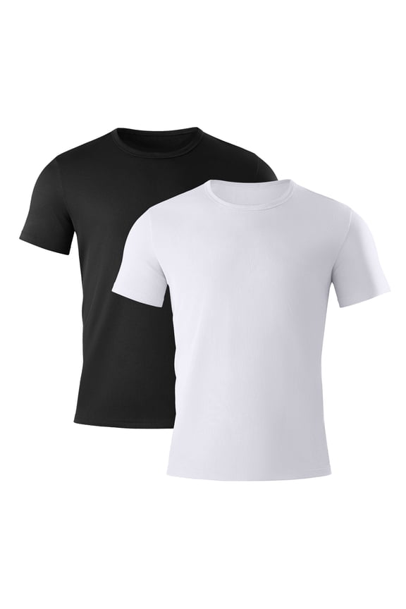 2 Pack Men's Dry Fit Workout T-Shirts Short Sleeve Activewear Quick Dry Gym Running Tee Shirts Breathable Tee Top