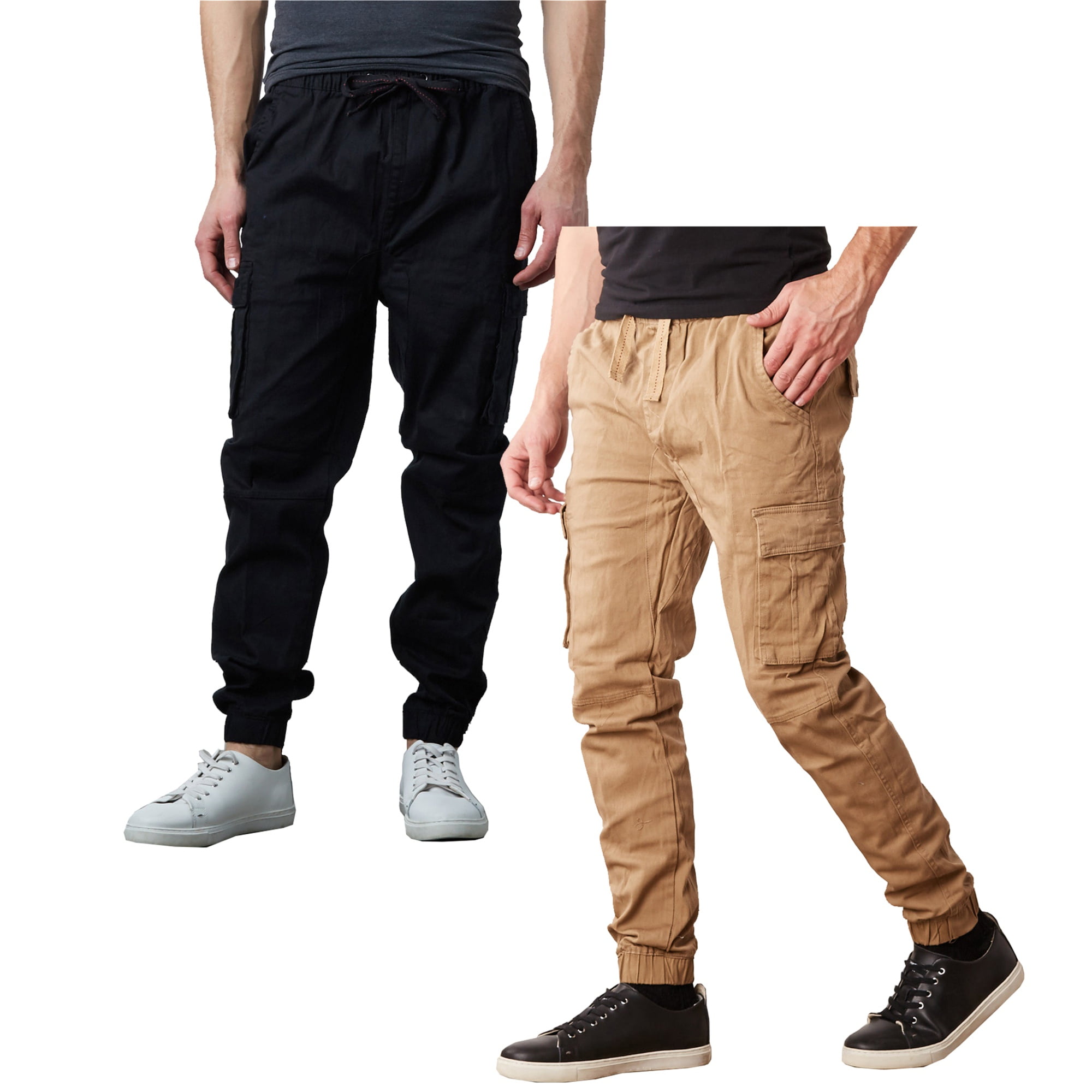 2 Pack Mens Slim Fit Cotton Twill Jogger Pants S 2XL Shop Black Friday Deals for 2024 Walmart