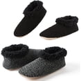 thumbnail image 1 of 2-Pack Men's Soft Sole Slippers, Cozy Fuzzy Sock Shoes with Anti-Slip Grippers, Unique Gifts, 1 of 12