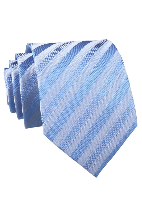 2 Pack Men's Striped Woven Neckties, Formal Daily Tie, American Flag Red Blue White