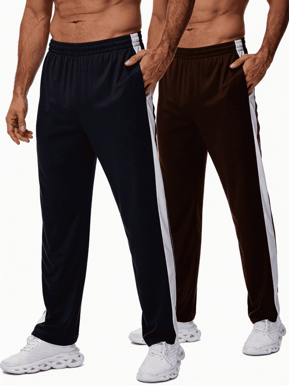 2 Pack Men's Sweatpants Athletic Lounge Pants Open Bottom Casual Jersey Pants for Men with Pocket