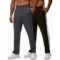 thumbnail image 1 of 2 Pack Men's Sweatpants Athletic Lounge Pants Open Bottom Casual Jersey Pants for Men with Pocket, 1 of 6
