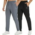 thumbnail image 1 of 2 Pack Men's Sweatpants with Zipper Pockets Jogging Pants Tapered Athletic Pants for Men Running,Workout,Lounge, 1 of 6