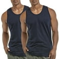 thumbnail image 1 of 2 Pack Men's Tank Tops Premium Cotton Heavyweight Muscle Tanks Sleeveless Tops Shirt Loose Fit Performance Moisture Wicking S-3XL Gym Sport Activewear, 1 of 4