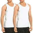 thumbnail image 1 of 2 Pack Men's Tank Tops Premium Cotton Heavyweight Muscle Tanks Sleeveless Tops Shirt Loose Fit Performance Moisture Wicking S-3XL Gym Sport Activewear, 1 of 4