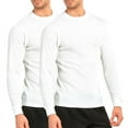 thumbnail image 1 of 2 Pack Men's Thermal Shirt Cotton Waffle-Knit Long Sleeve Crew Neck Thick Warm Tops S-3XL Plain Regular Big & Tall Menswear Casual Winter Fall Spring Basic, 1 of 3