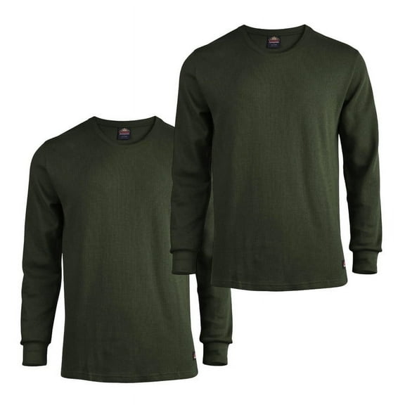 2 Pack Men's Thermal Shirt Cotton Waffle-Knit Long Sleeve Crew Neck Thick Warm Tops S-3XL Plain Regular Big & Tall Menswear Casual Winter Fall Spring Basic