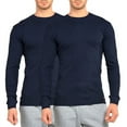 thumbnail image 1 of 2 Pack Men's Thermal Shirt Cotton Waffle-Knit Long Sleeve Crew Neck Thick Warm Tops S-3XL Plain Regular Big & Tall Menswear Casual Winter Fall Spring Basic, 1 of 3
