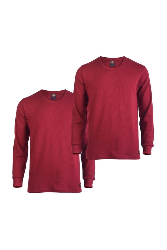 2 Pack Men's Thermal Shirt Cotton Waffle-Knit Long Sleeve Crew Neck Thick Warm Tops S-3XL Plain Regular Big & Tall Menswear Casual Winter Fall Spring Basic