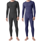 BARGAIN HONCHO 2-Pack Men's Winter Warm Fleece Lined Thermal Underwear Set for Cold Weather
