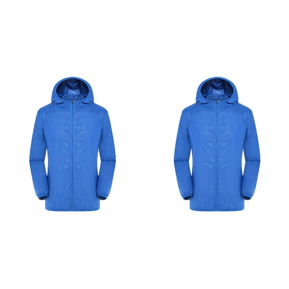 2 Pack Men's Women Casual Jackets Men's Big and Tall Jackets Windproof Ultra-Light Rainproof Windbreaker Jacket Top Winter Clothes for Men Husker