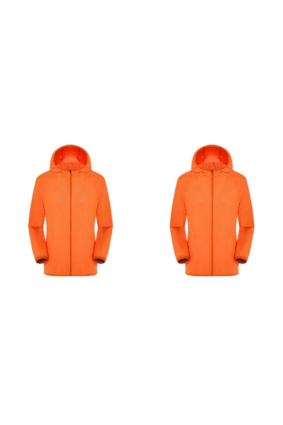 2 Pack Men's Women Casual Jackets Tech Jacket Mens Windproof Ultra-Light Rainproof Windbreaker Husker Coats for Men Top Farmer Jacket Men Lightweight Jackets Ja