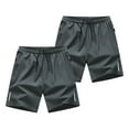 thumbnail image 1 of 2 Pack Mens Athletic Shorts Quick Dry Moisture-Wicking Zipper Pockets Elastic Waist Short Pants Fathers Gift, 1 of 8