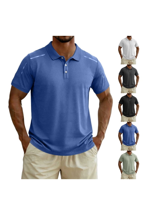 2 Pack Mens Big & Tall Golf Shirts Plus Size Short Sleeve T-Shirts for Men Pullover Button Collared Stretchy Slim Summer Tees Tops M-5X