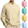 thumbnail image 1 of 2 Pack Mens Big & Tall Sweatshirts with Zipper and Pocket Plus Size S-5X Fleece Lined Shirts Long Sleeve Pullover Mock Neck Thermal Workout Sweatshirt Tops, 1 of 8