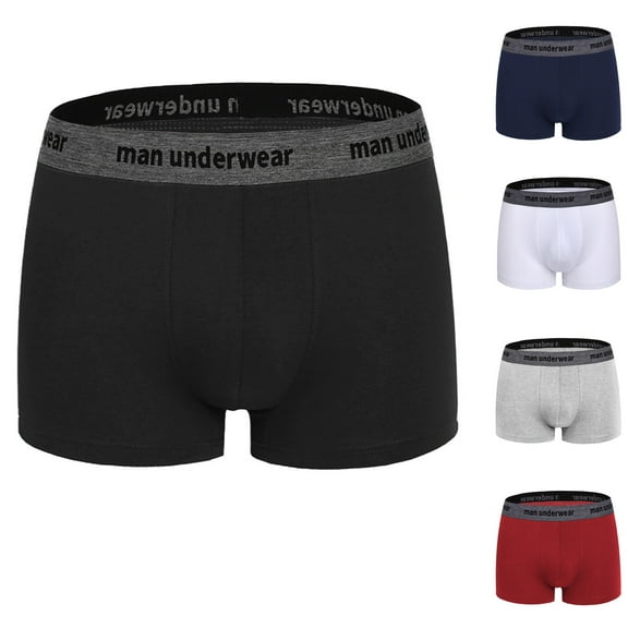 2 Pack Mens Boxer Briefs Cotton Underwear 2025 Boys Casual Color-Block Stretchy Mid Waisted Breathable Athletic Workout Boxers