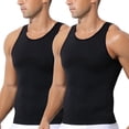thumbnail image 1 of 2 Pack Mens Compression Shirts Slimming Shapewear Body Shaper Vest Tummy Control Tank Top Gynecomastia Undershirt, 1 of 6